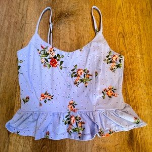 Forever 21 Blue floral crop top